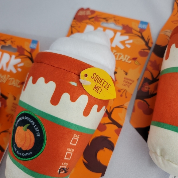 (3) BARK Whipped Pumpkin Latte Dog Toy - Picture 3 of 16